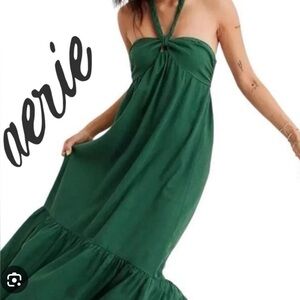 Aerie Emerald Halter Dress